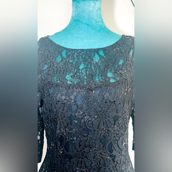 Jennifer Lopez Glamorous Blk Lace & Sequin Dress with Dazzling Details - Size M - Picture 6 of 16